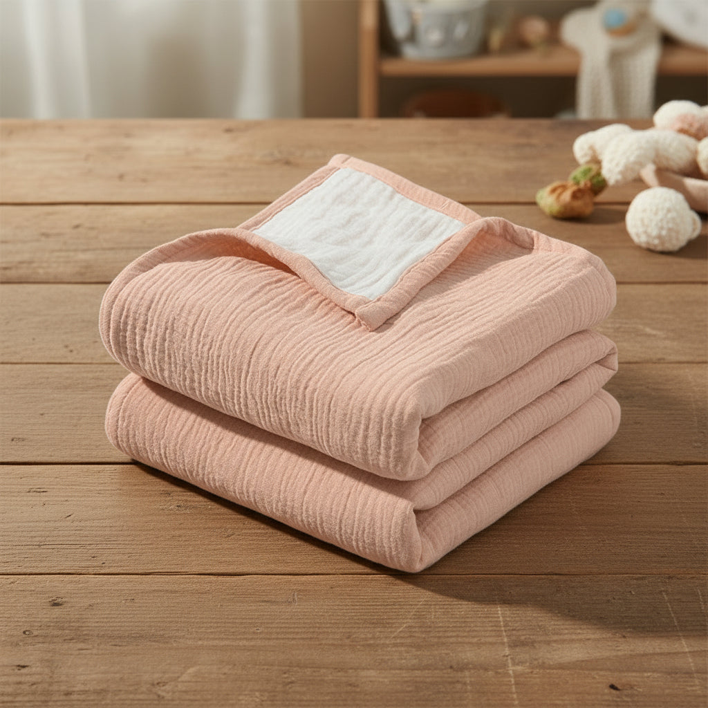 Double Color Crepe Baby Blanket