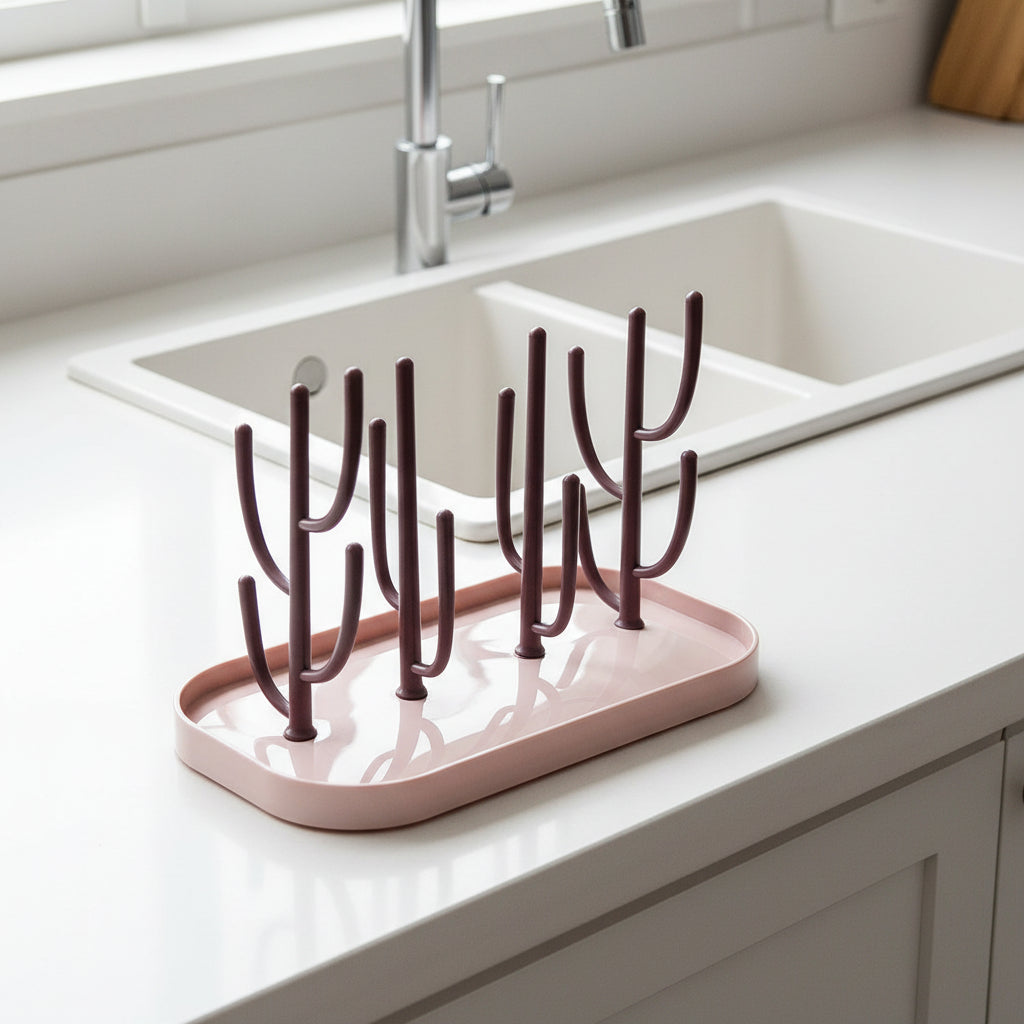 Creative baby feeding bottle draining rack
