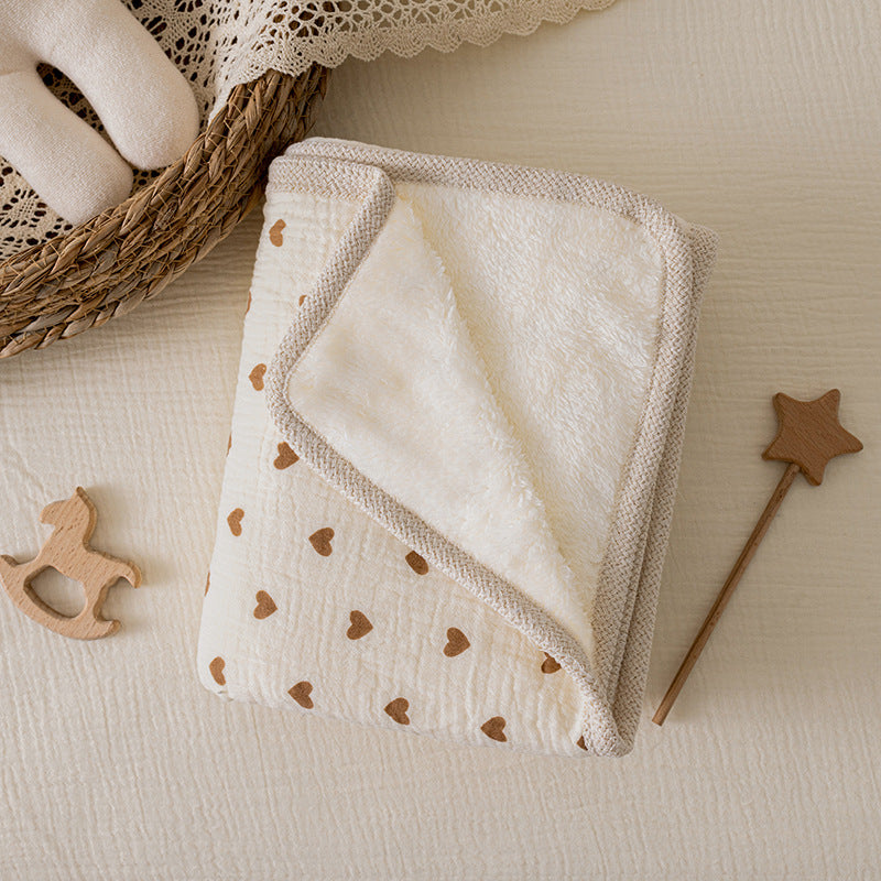 Double-sided double-layer lace baby blanket