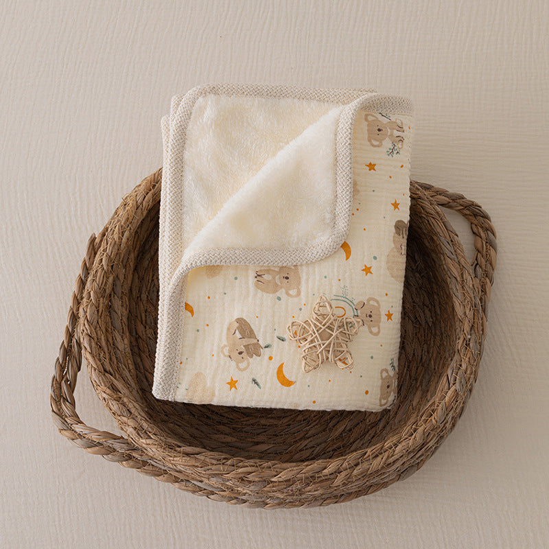 Double-sided double-layer lace baby blanket
