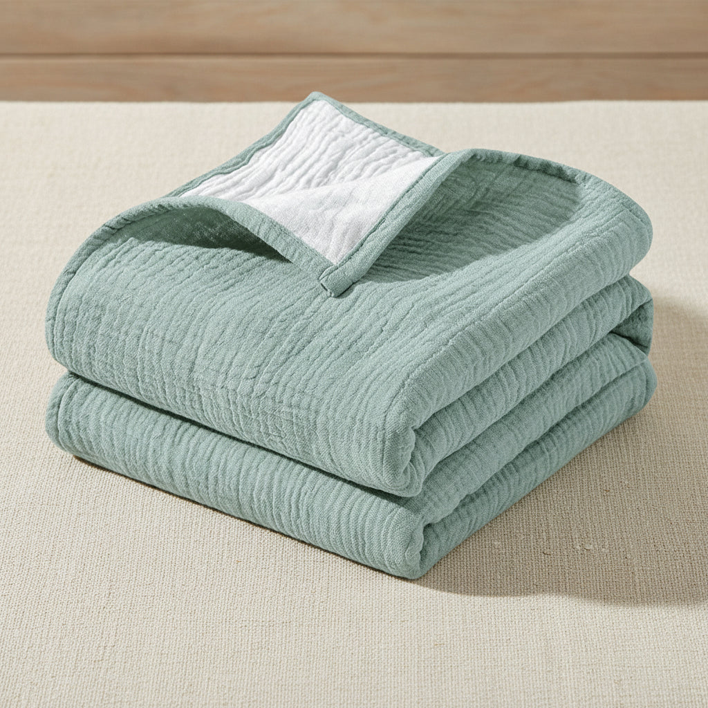 Double Color Crepe Baby Blanket